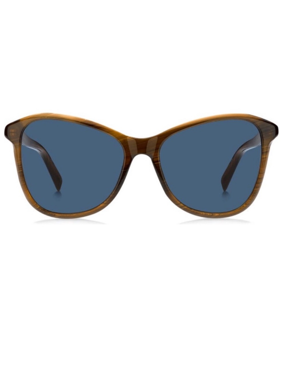 Givenchy Gradient Brown Horn Cat Eye Sunglasses with Blue Lenses 56mm NEW